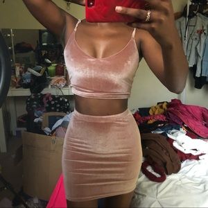 Pink suede dress